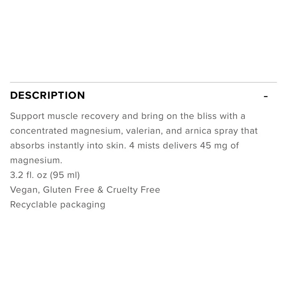 Alo Wellness System Magnesium Reset Spray 3.2 fl oz Amla-Powered Recovery Mist
